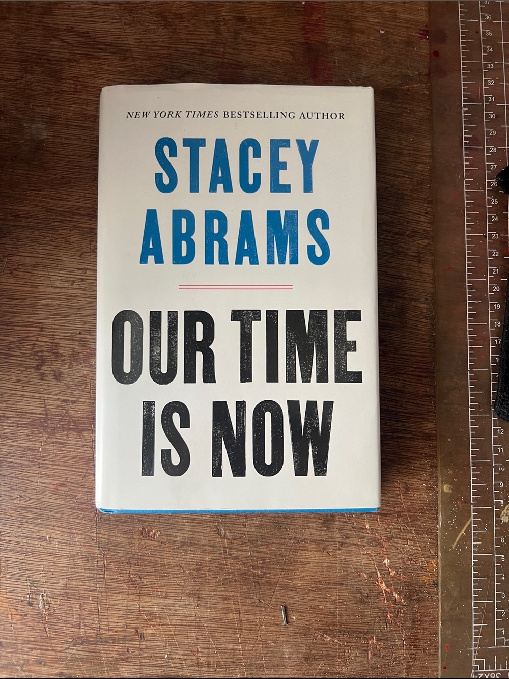 Stacey Abrams "Our Time Is Now" Hardcover Book - White & Blue Cover